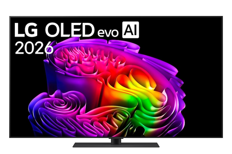 Vista frontale di TV 55 pollici LG OLED evo AI G6S 4K Smart TV 2026 OLED55G66LS